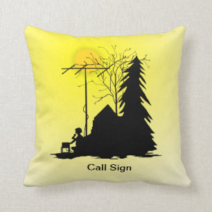 Coussin de silhouette d'opérateur radio de jambon