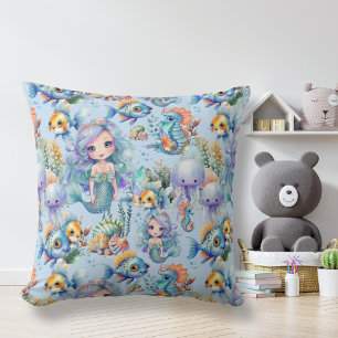 Coussin de sirène bleu mûre