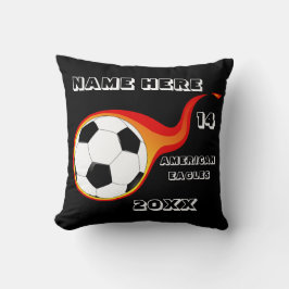 Coussin de soccer personnalisé avec le nom du joue