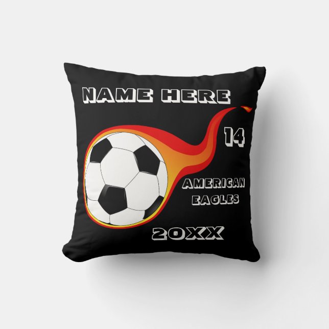 Coussin de soccer personnalisé avec le nom du joue (Recto)