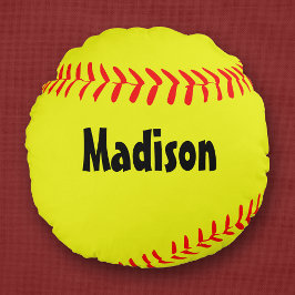 Coussin de softball rond personnalisé