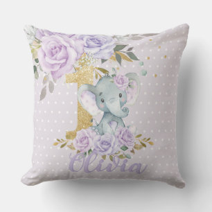 Coussin de souvenir de 1er anniversaire éléphant f