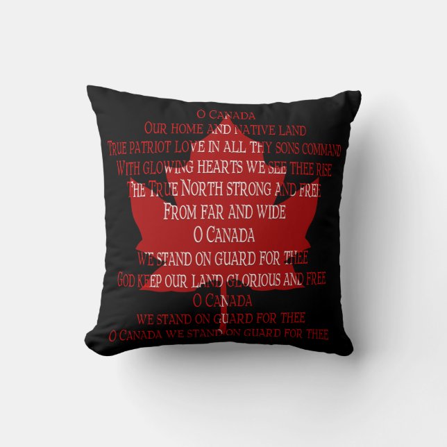 Coussin de souvenirs de l'hymne canadien Coussin d (Recto)