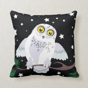 Coussin de Starlight Winter~throw de hibou de
