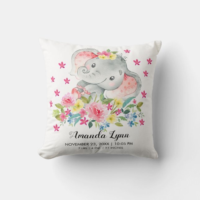 Coussin de statistiques de naissance de bébé de la (Recto)