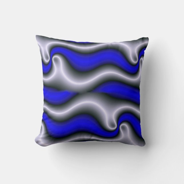 Coussin de style abstrait moderne, noir, blanc & (Recto)