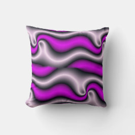 Coussin de style abstrait, noir, blanc & violet