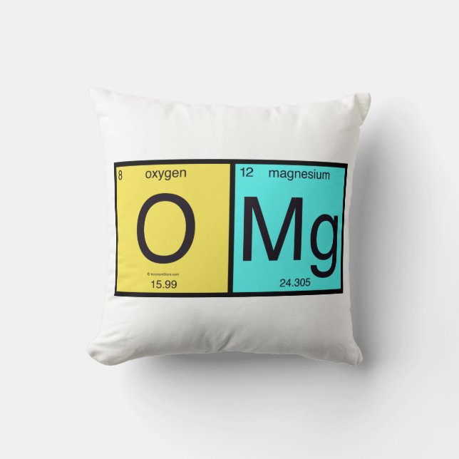 Coussin de Tableau périodique d'OMG (Recto)