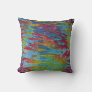 Coussin de teinture de tigre arc-en-ciel