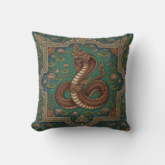 Coussin de temple sacré du serpent Naga enroulé