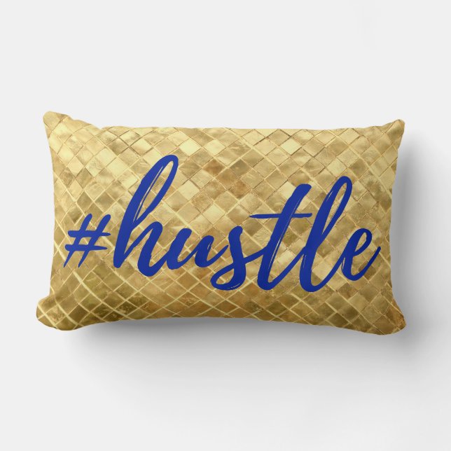 Coussin de texture d'or de #Hustle (Recto)