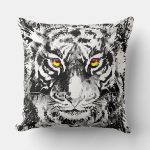 Coussin de tigre   Tiger   Noir et blanc