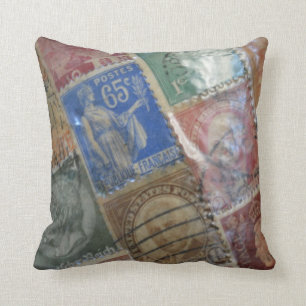 Coussin de timbre-poste du monde