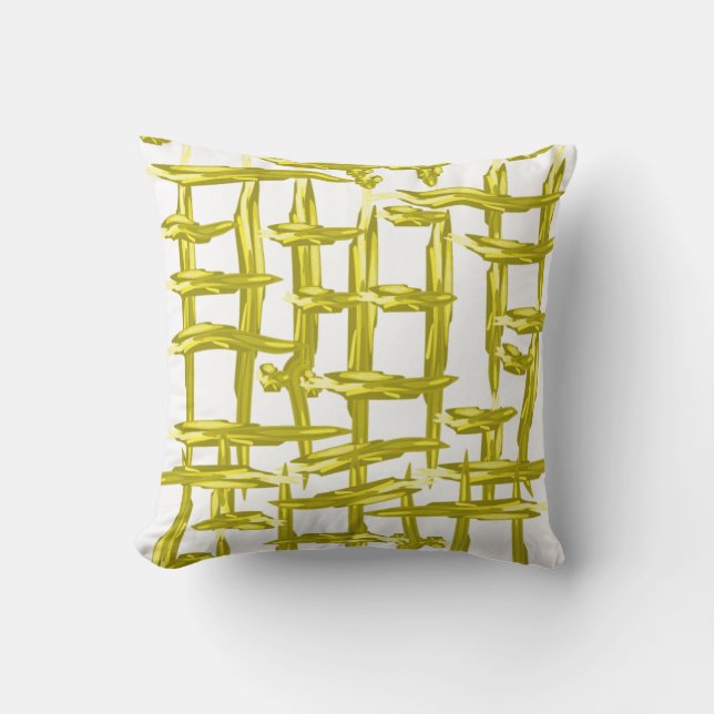 Coussin de tissage jaune texturé (Recto)