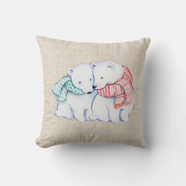 coussin de toile de coussin de regard d'ours (Recto)