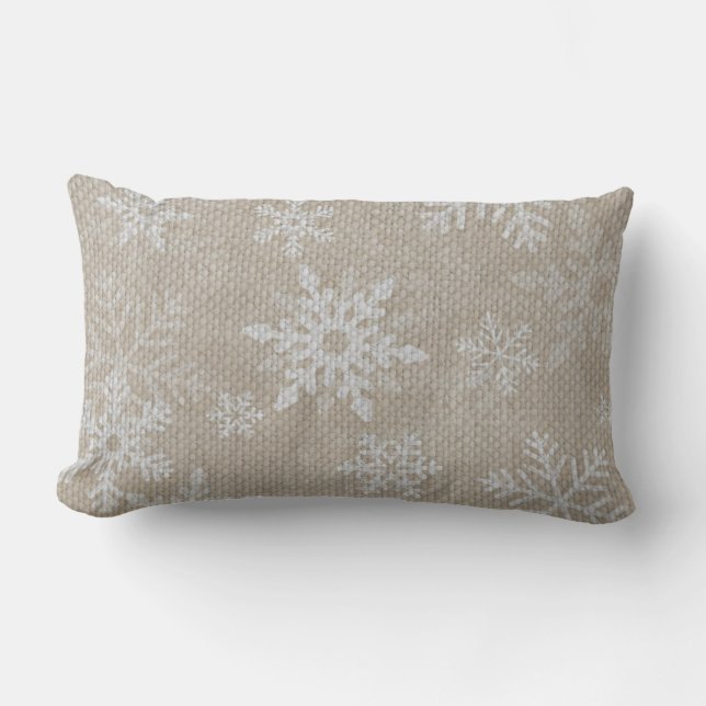 Coussin de toile de jute de flocons de neige de (Recto)