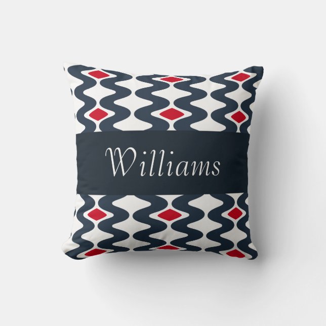 Coussin de tourbillon rouge et bleu (Recto)