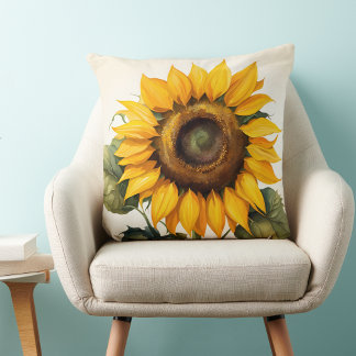 Coussin de tournesol - Gros coussin naturel inspir