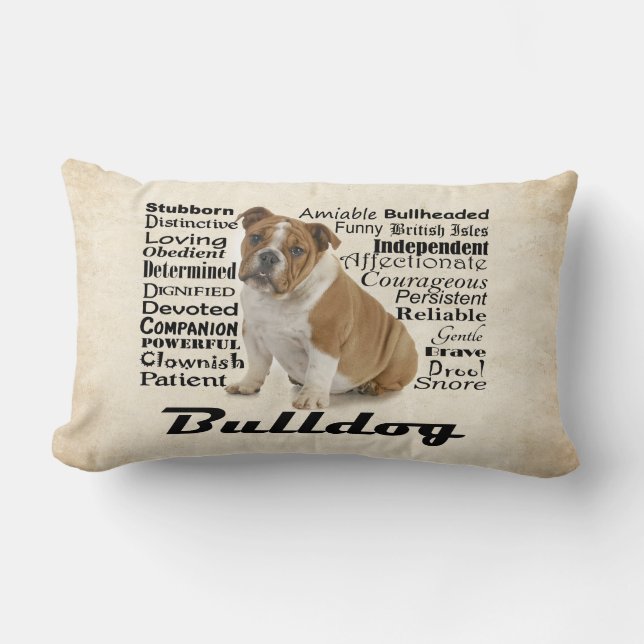 Coussin de traits de bouledogue (Recto)