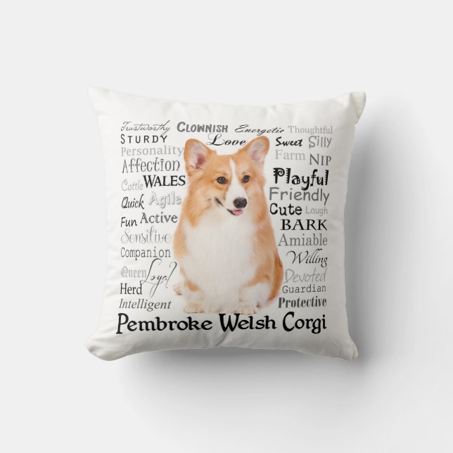 Coussin de traits de corgi (Recto)