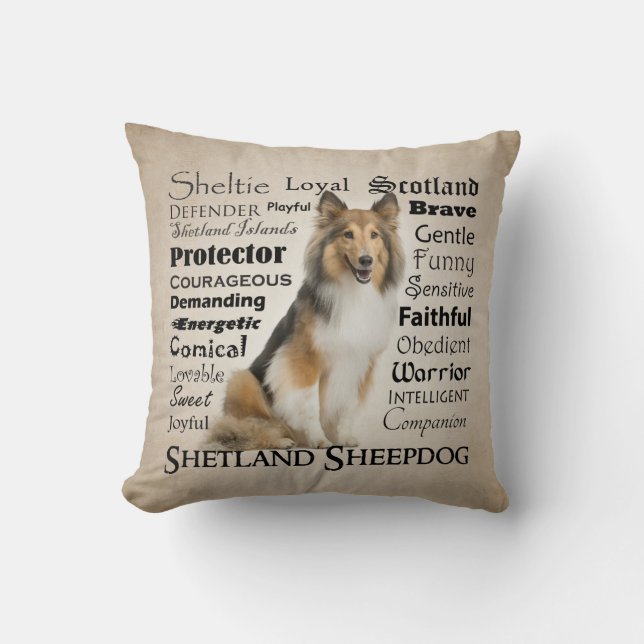 Coussin de traits de Sheltie (Recto)