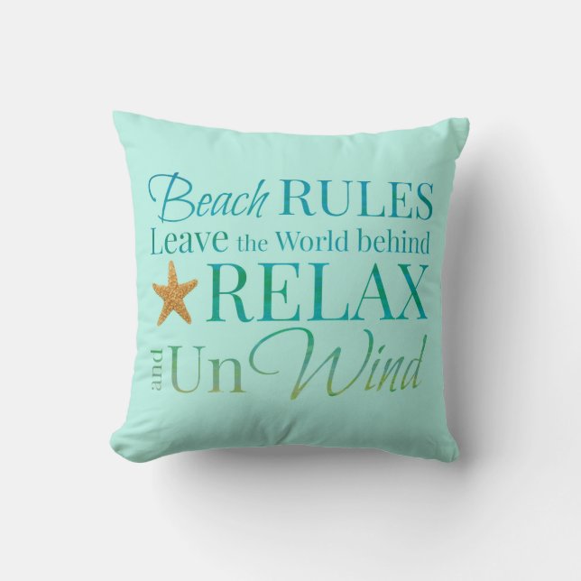 Coussin de typographie de règles de plage (Recto)