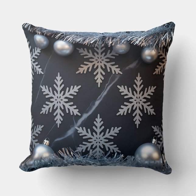 Coussin de vacances de luxe - Snowflake Design (Recto)