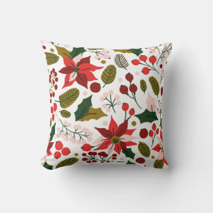 Coussin de vacances d'hiver Poinsettia