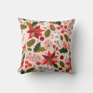 Coussin de vacances d'hiver Poinsettia