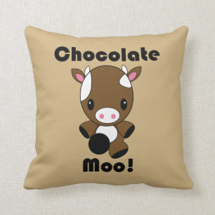 Coussin de vache à MOO Kawaii de chocolat