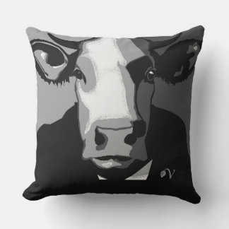 Coussin de vaches noir et blanc Pop Art