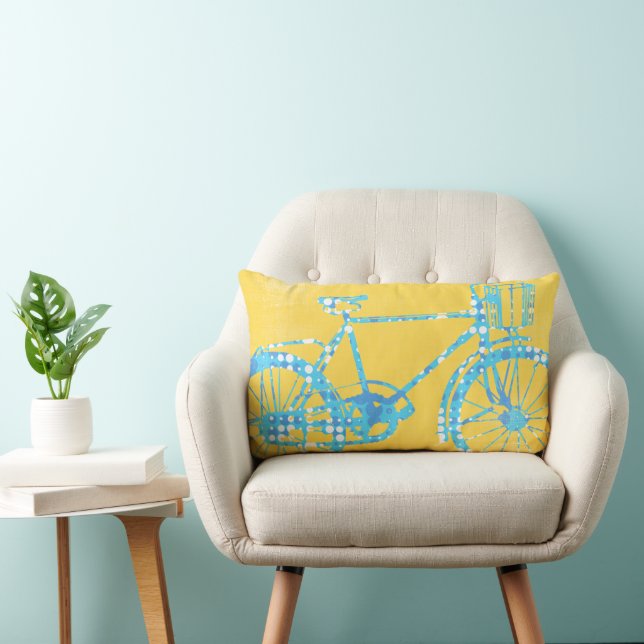 Coussin de vélo jaune et blanc (Chaise)