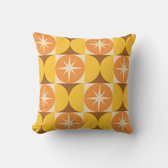 Coussin Début du milieu du siècle sur les cercles jaunes o (Recto)