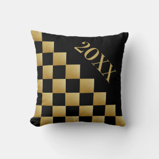 Coussin d'échecs en or et noir 2021
