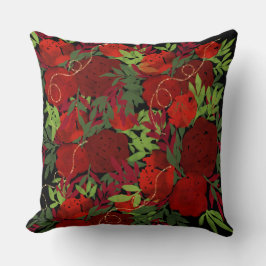 Coussin Déco de fleurs rouges