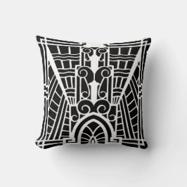 Coussin Déco Motif architectural, noir et blanc