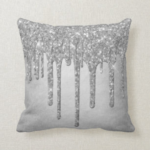Coussin Décor à goutte étincelante  Glace métallique p