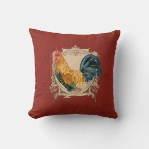 Coussin Décor à la maison antique vintage de coqs franç