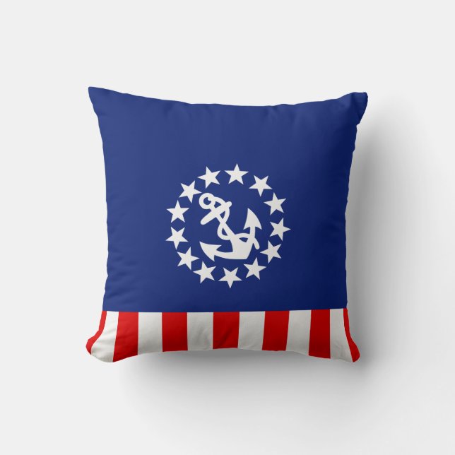Coussin Décor américain nautique de drapeau de yacht (Recto)