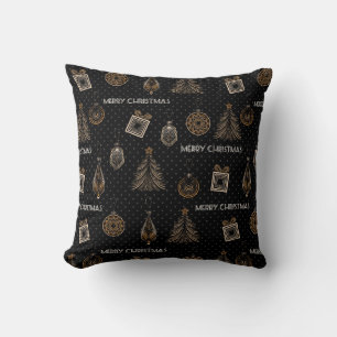 Coussin Décor Art déco moderne ornementale vintage gol noi