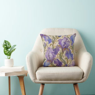 Coussin Décor Art Nouveau Iris Lavande