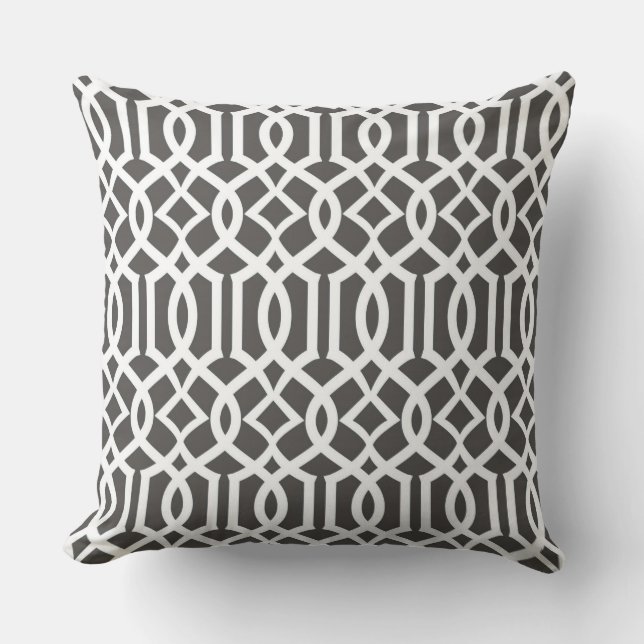Coussin Décor blanc gris marocain (Recto)
