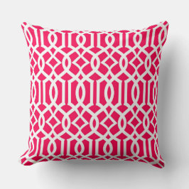 Coussin Décor Blanc Profond Rose Morrocan