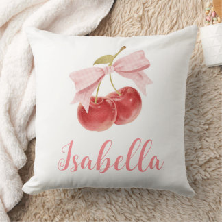 Coussin Décor de chambre Cherry girl, Custom rose Bow Cher