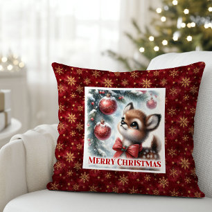 Coussin Décor de chambre d'enfants avec cerf bébé en forêt
