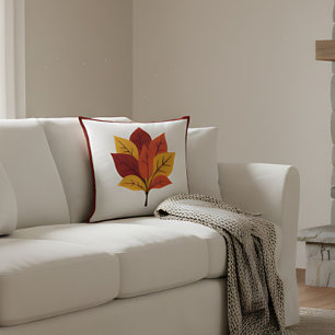 Coussin Décor de ferme rustique feuilles d'automne