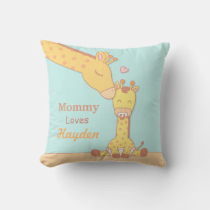 Coussin Décor de la chambre de la Giraffe maman et du bébé