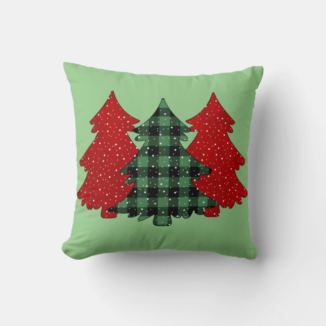 Coussin Décor de la maison de vacances de Noël Arbre (Recto)