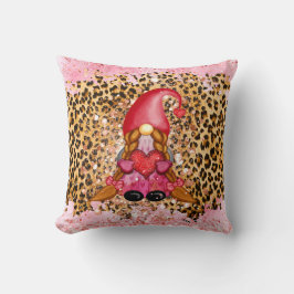 Coussin Décor de la Saint Valentin Gnome Girly
