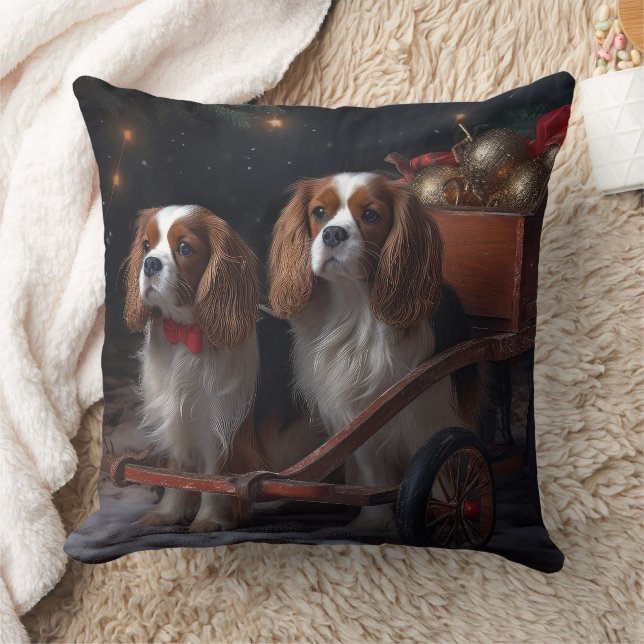 Coussin Décor de Noël Cavalier King Snowy Sleigh (Couverture)